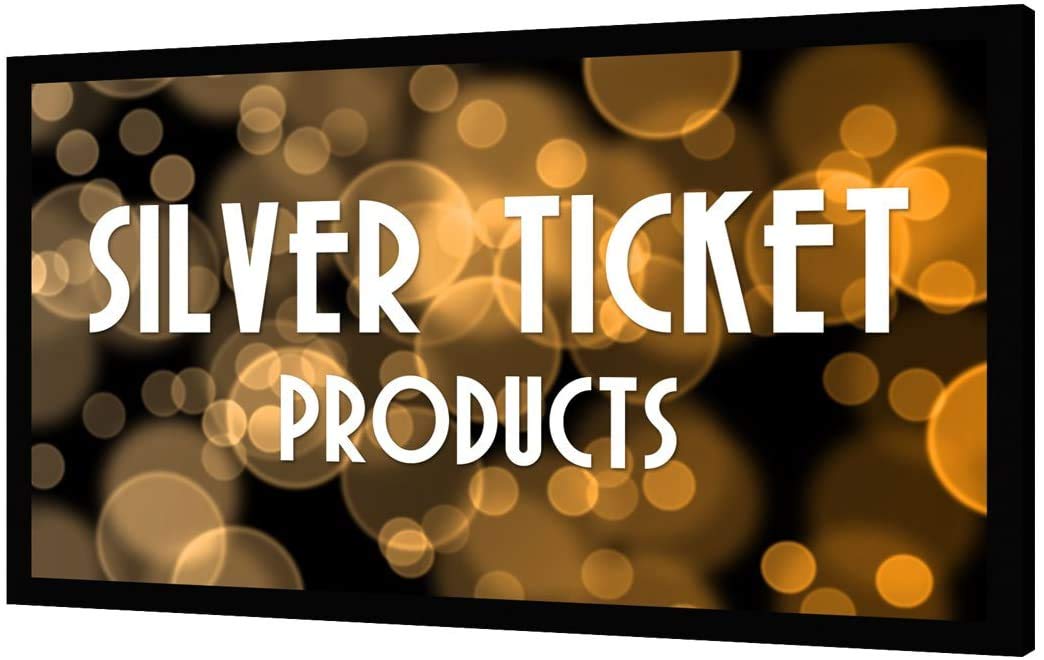 Pantalla de Proyección Silver Ticket Products Plata 4K Ultra HD Formato Cine Marco Fijo Material Plateado