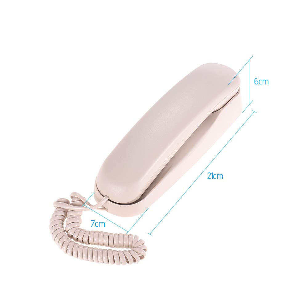 Zitainn Mini Escritorio con Cable Tel?fono Fijo Tel?fono de Pared Soporta Funciones de Silencio/pausa/espera/reinicio/flash/rellamada para la Oficina del Hotel en el Hogar Landlinephone, Re