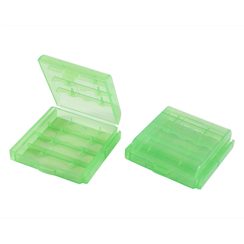 Asixx Caja Plástico, Estuches para Pila Batería,para Viajar,Acampar,IR de Excursión O En Casa.para Pilas AA 4pcs O Baterías AAA 5pcs