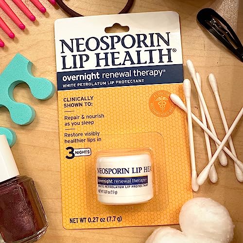 Terapia Nocturna de Renovación para Labios Neosporin Blanco, Hidratante y Protector Labial para Reparar Labios Secos, 2 Pack