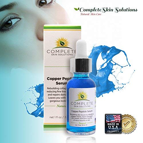 Copper Peptide Face Serum Collagen - With Anti Aging Skin Solutions Properties:1oz/30ml Anti-Wrinkle Formula For Youthful Skin-Promotes Collagen Production And Cell Rejuvenationâ€"Heals Micro Wounds