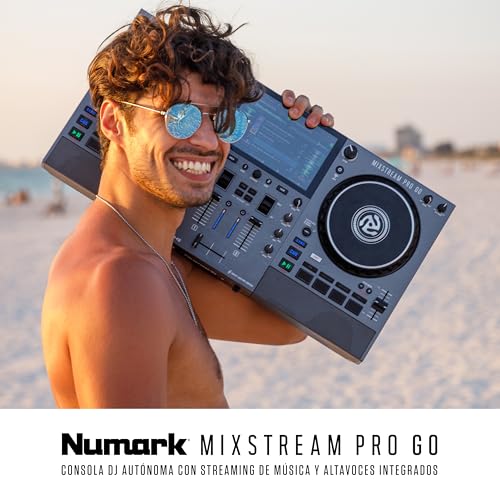 Controlador DJ Numark Mixstream Pro Go portátil con batería y pantalla táctil