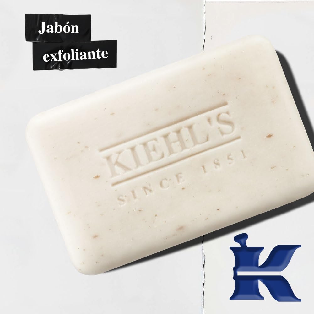 Jabón Exfoliante en Barra Kiehl's Ultimate Man Avena y Piedra Pómez para Hombre Energizante