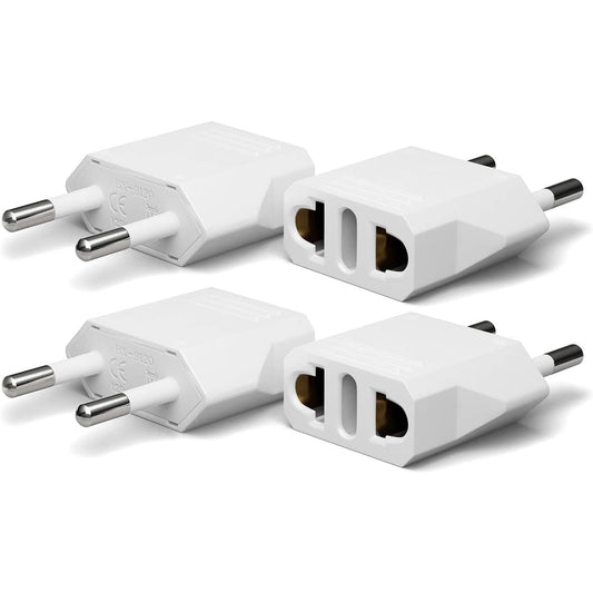 Adaptador de Enchufe MHKBD Blanco 4 Unidades para EE.UU. a Europa