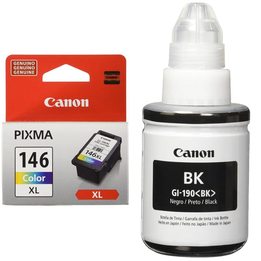 Canon Cartucho de Tinta PIXMA CL-146 XL de Color + GI-190 BK Lam