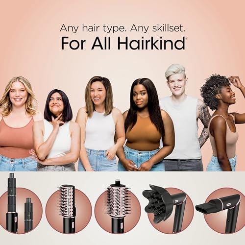 SHARK, FlexStyle Sistema de Peinado y Secadora de Cabello, Multiestilizador con 5 Funciones y 6 Accesorios, Ideal para Todo Tipo de Cabello, Color Negro, HD440BK