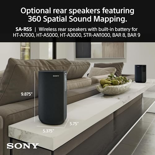 Sony Bocinas posteriores inalámbricas complementarias SA-RS5 con Salida Total de 180 W y batería integrada