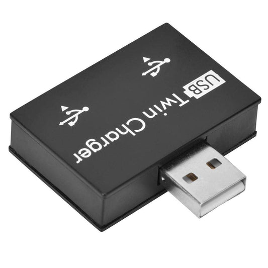 Bewinner Mini USB Hub Kit de Conversión de Adaptador de Divisor de Cargador Doble USB de 2 Puertos Aleación de Aluminio + PC Mini hub Pequeño/Portátil/Resistente/Duradero para