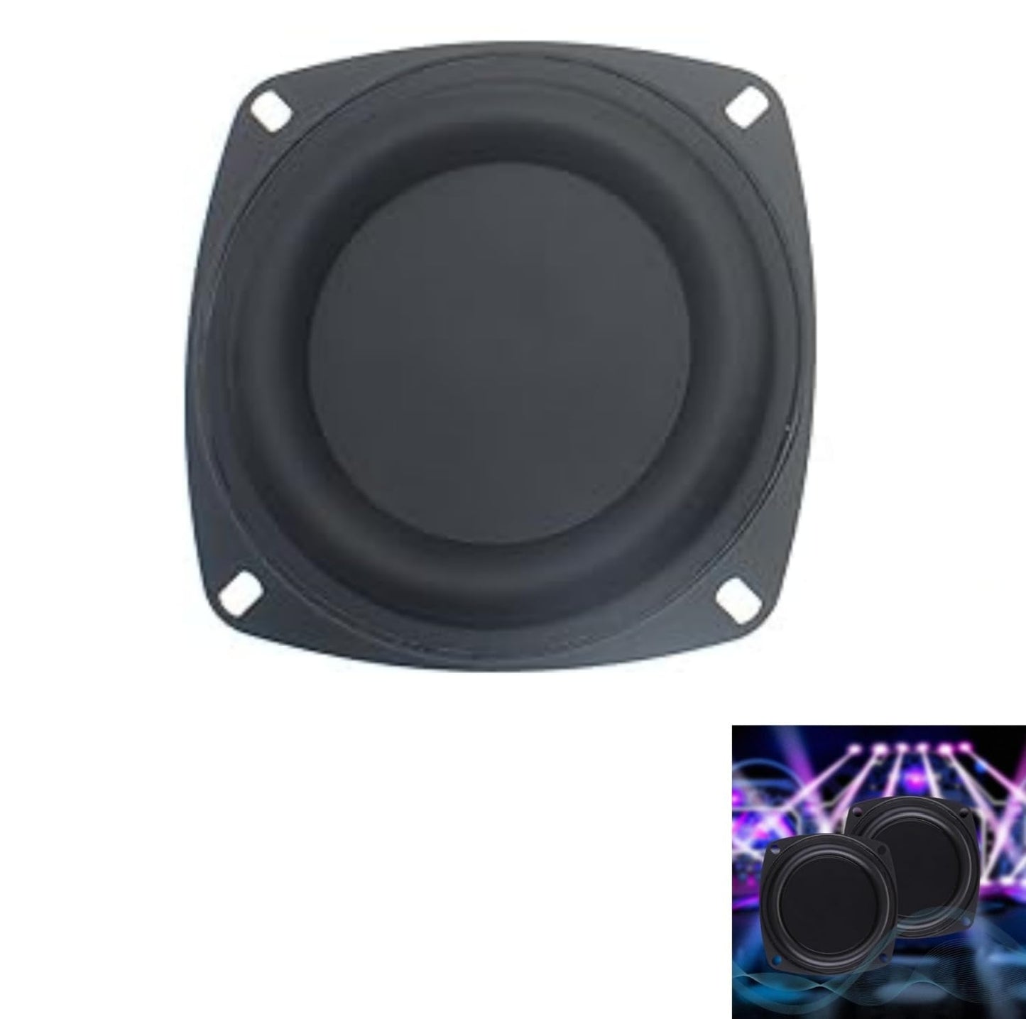 Película de radiador pasivo para subwoofer, membrana de altavoz de graves de 4 pulgadas, paquete de 2, reparación de altavoces de bricolaje (cuadrado)