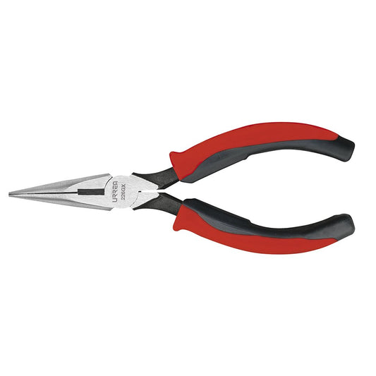 Pinza Urrea 226GX punta larga bimaterial para electricista roja y negra