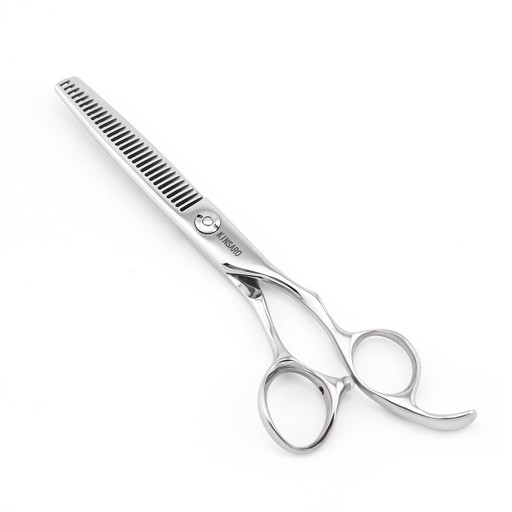 ABCD 6" Barber Hair Thinning Scissors Convex Edge Japan 440C Silvery Professional Thinning Shears Kinsaro