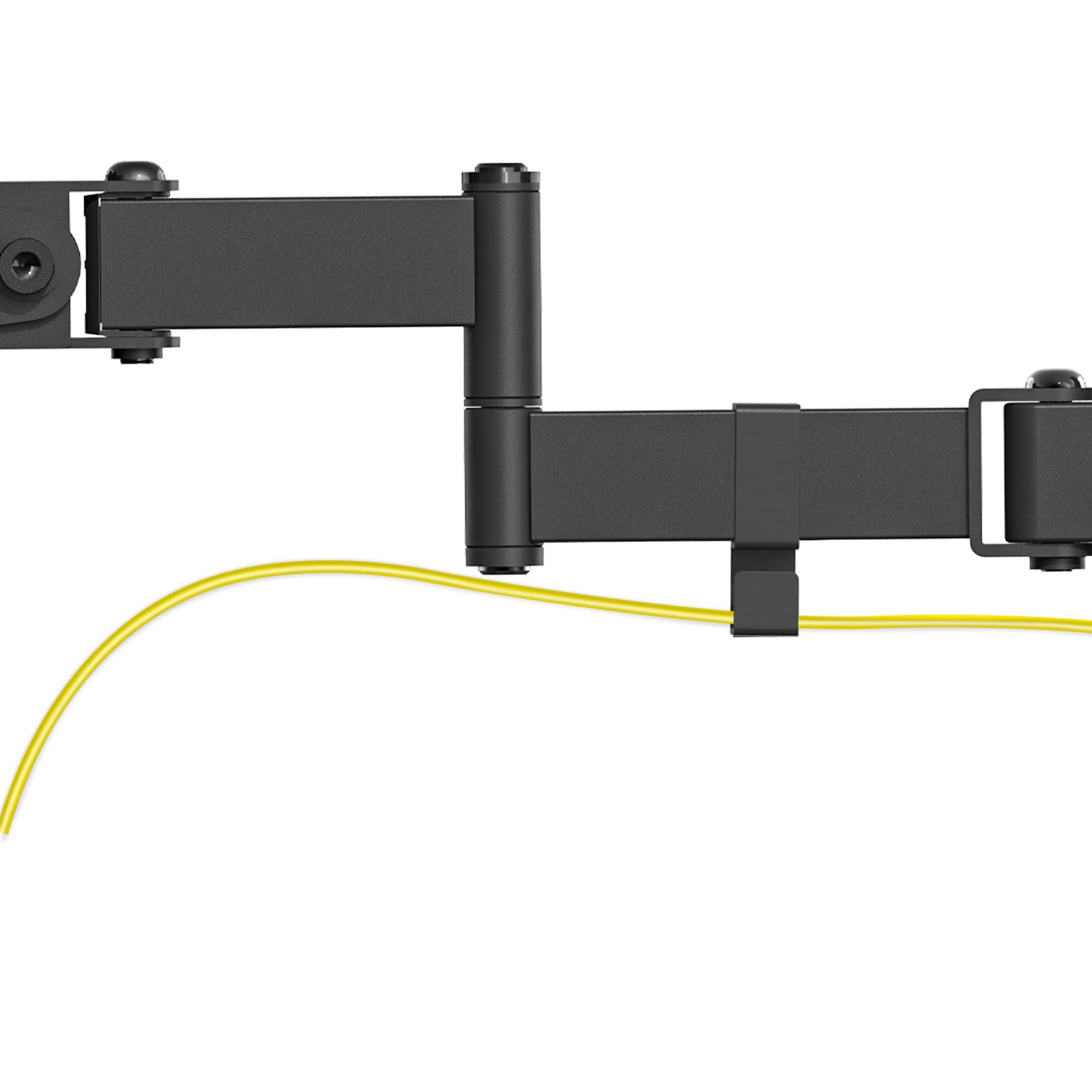Soporte de Brazo para Monitor WALI Negro Totalmente Ajustable de 2 Niveles con Placa Universal 75 mm y 100 mm