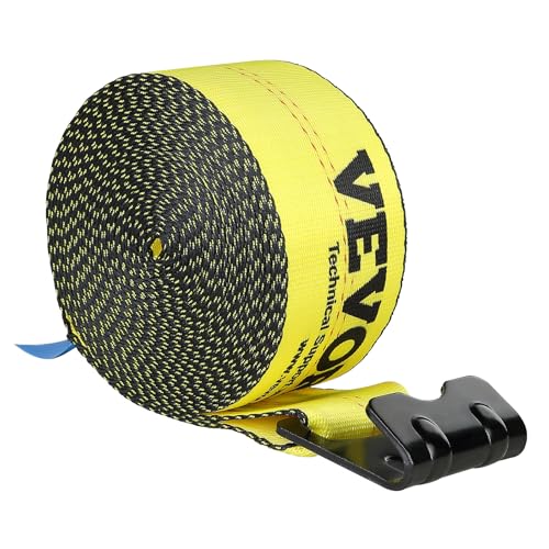 VEVOR - Correas para camión, 4 x 30 pies, Amarre Resistente con Ganchos Planos de 18 Libras, Resistencia a la Rotura, WLL# 6000 Libras, Correas de Carga amarradas para Camas Planas, Camiones,