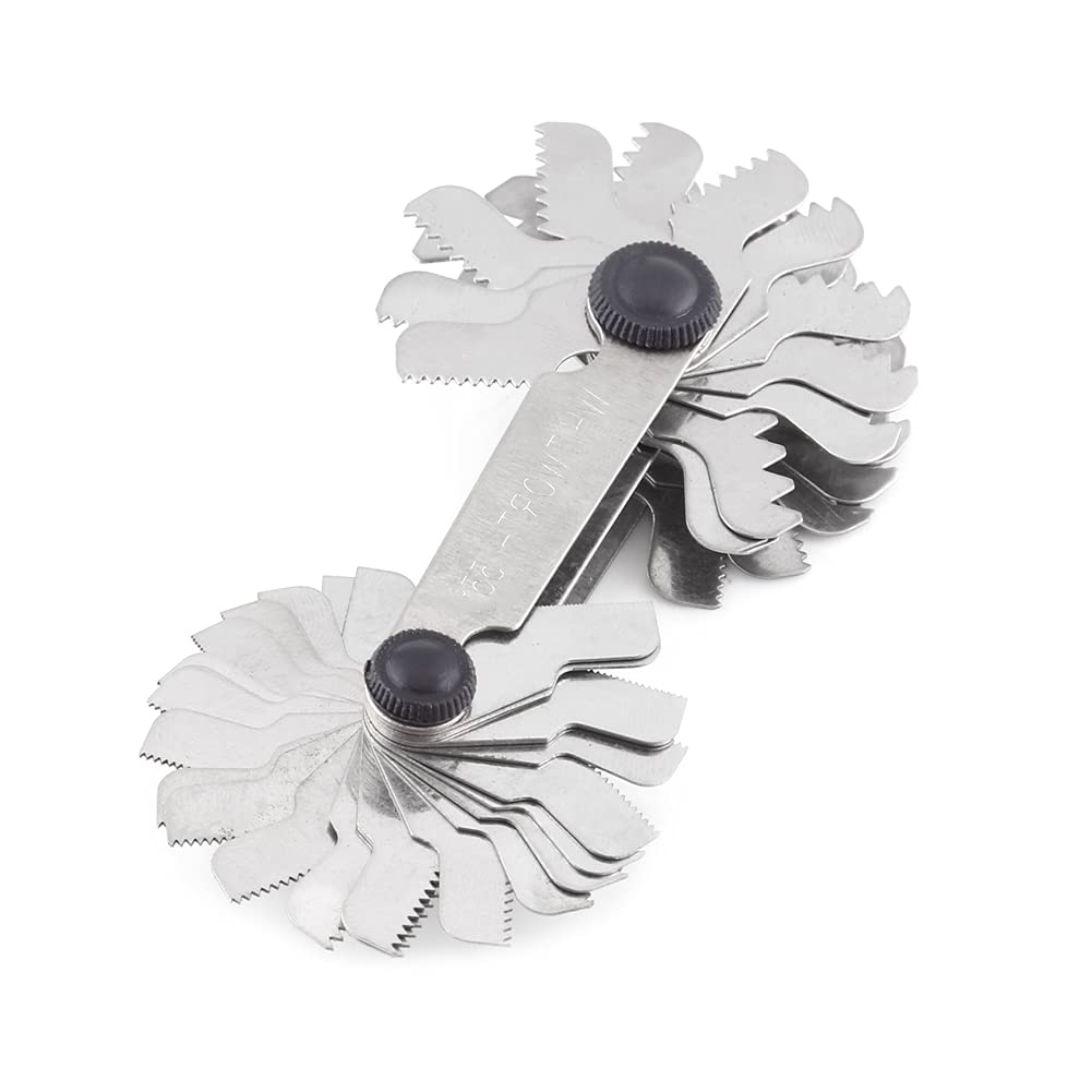 Galga de Roscas de Acero Inoxidable Métrica e Imperial 60 Grados para Medición Industrial 51 Uds.