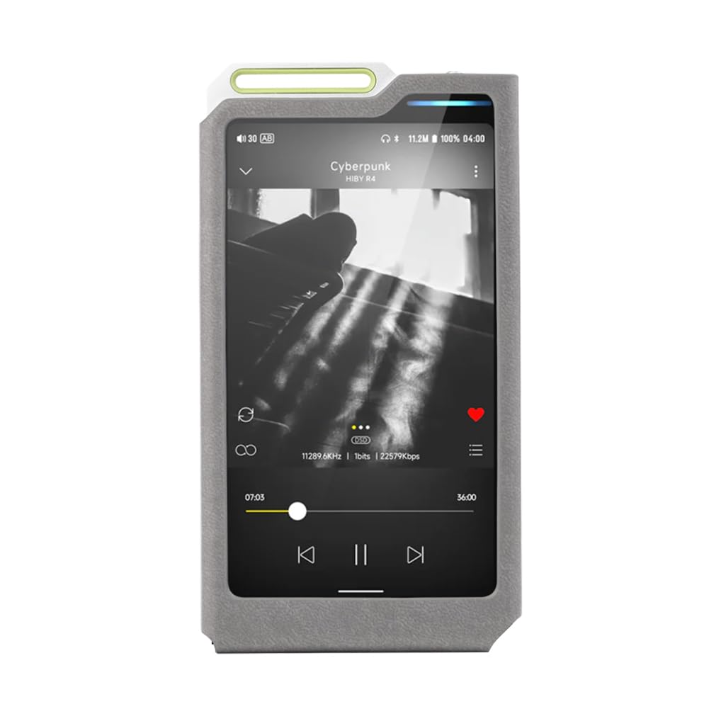 MITER - Funda para HiBy R4, hecha a mano de piel sintética artificial para hibyr4 (gris)