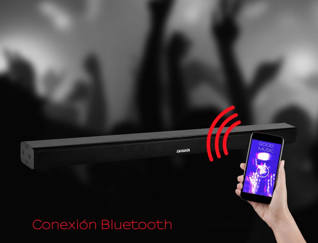 Aiwa Barra de Sonido 2.0 Canales con 4 Altavoces y Bluetooth 40W AWSBH1