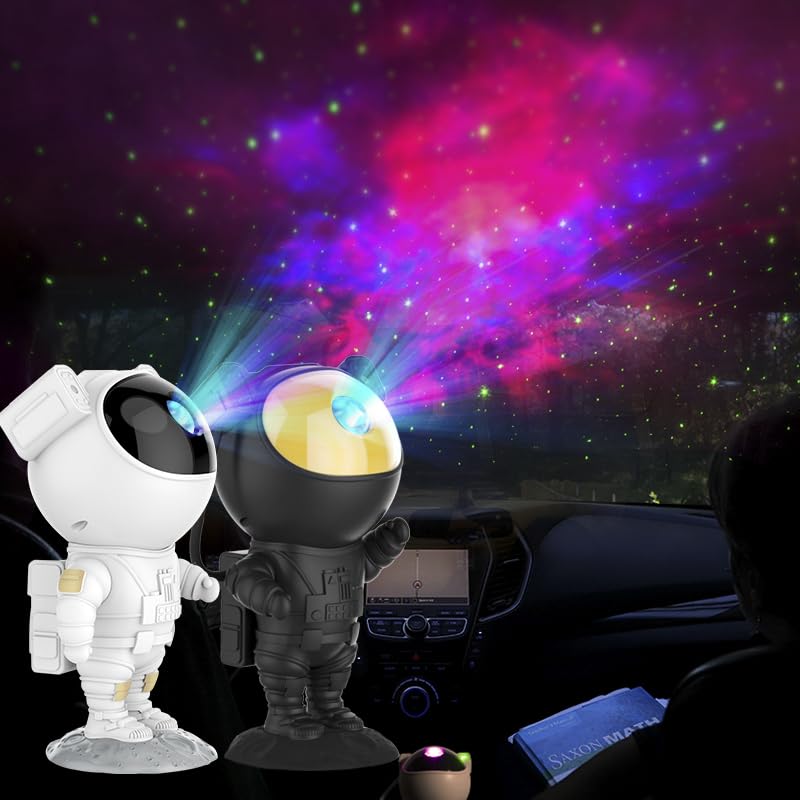 Proyector de Luz Nocturna SFOUR Astronauta Galaxy Blanco con Cabeza Ajustable para Niños y Adultos