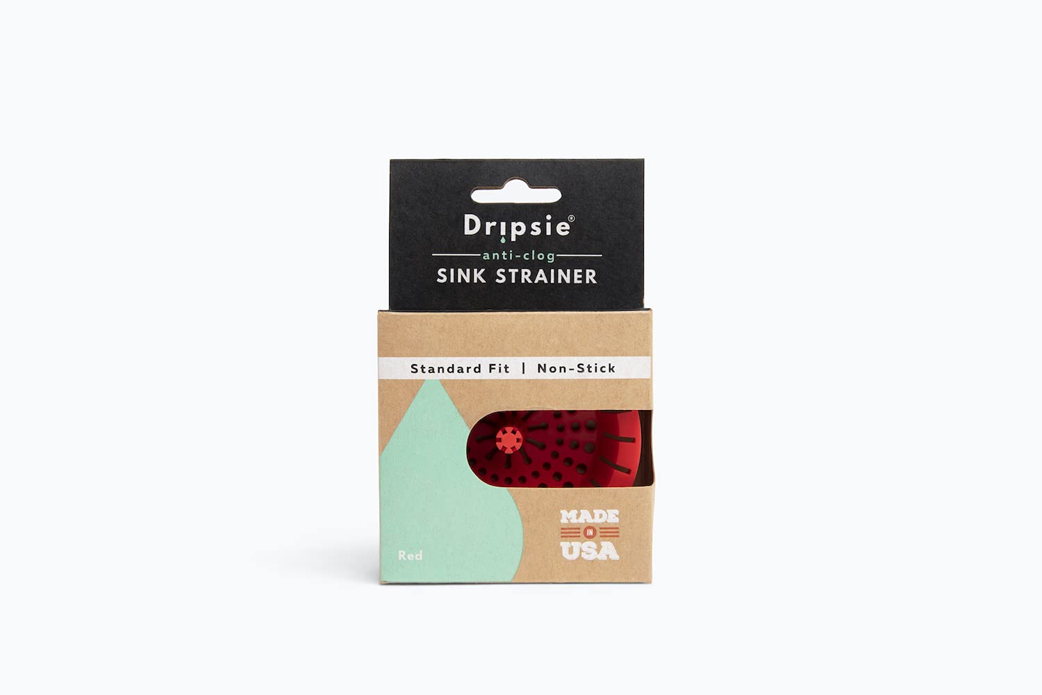 Colador de Fregadero Dripsie Rojo Resistente a Zuecos y Flexible