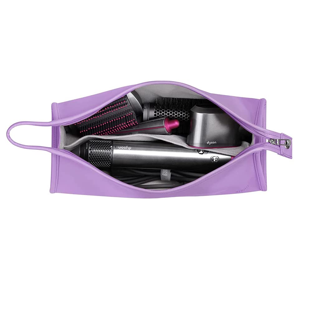 BUBM Bolsa de almacenamiento de viaje compatible con Dyson Airwrap Styler, organizador de viaje portátil para Airwrap Styler y accesorios, plateado (púrpura)