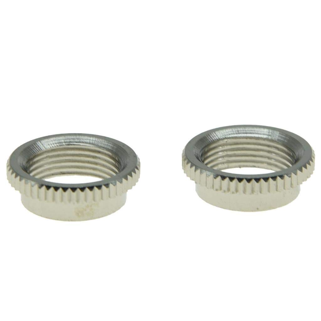 Dopro 10 tuercas de rosca fina moleteadas de 15/32 pulgadas de profundidad para interruptor de guitarra Les Paul con interruptores Switchcraft de níquel