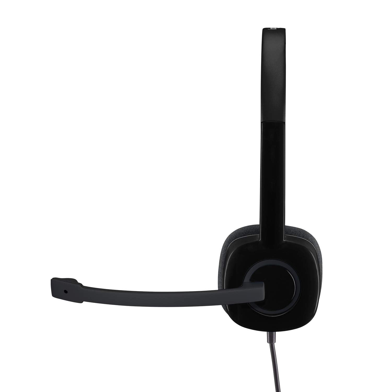Logitech H151 Diadema con Cable, Sonido Estéreo con Micrófono Giratorio, Jack 3,5mm, Controles Integrados, PC/Mac/Portátil/Tablet/Smartphone - Negro