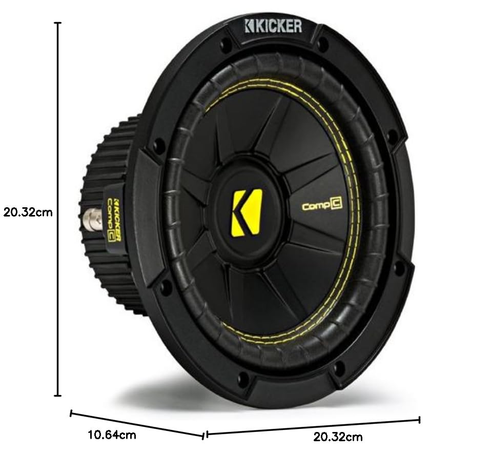 KICKER CWCS84 CompC - Bobina de voz única de 8 pulgadas, 4 ohmios