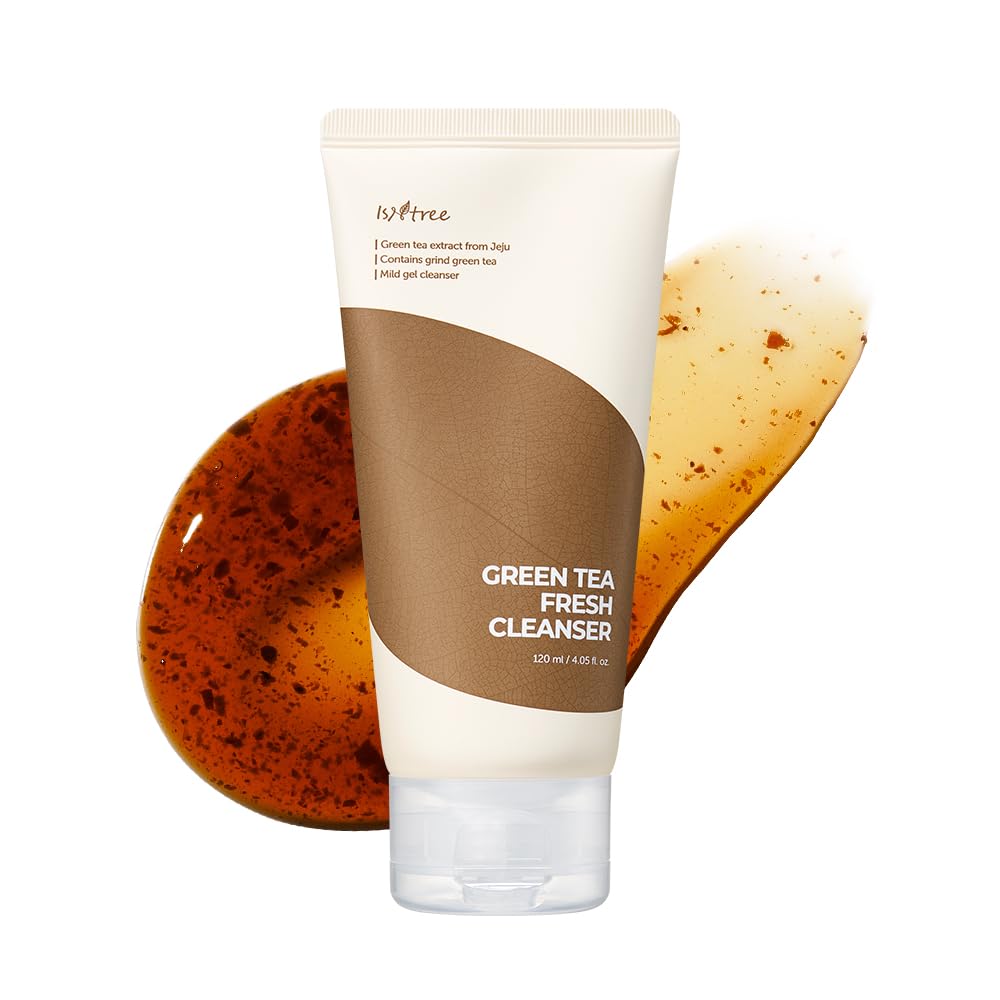 ISNTREE Gel Limpiador Facial Green Tea Fresh Cleanser - Coreano con Té Verde de Jeju y Ácido Hialurónico, Control de Grasa, Piel Grasa, 120 ml