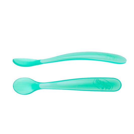 CHICCO Spoon Soft Silicone, 6m+ 2pck, Blue