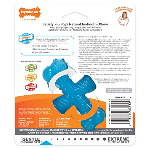 Juguete Masticable Nylabone Sabor a Carne de Vacuno pequeño Regular para Cachorros