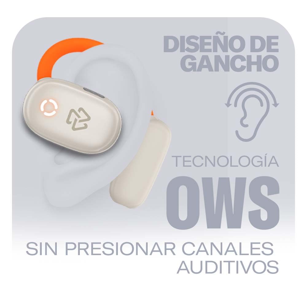 Audífonos Inalámbricos STF Luces LED Sport One Pro Resistente Chorro de Agua Audio Abierto Diseño Gancho Deportivo Batería Larga Duración