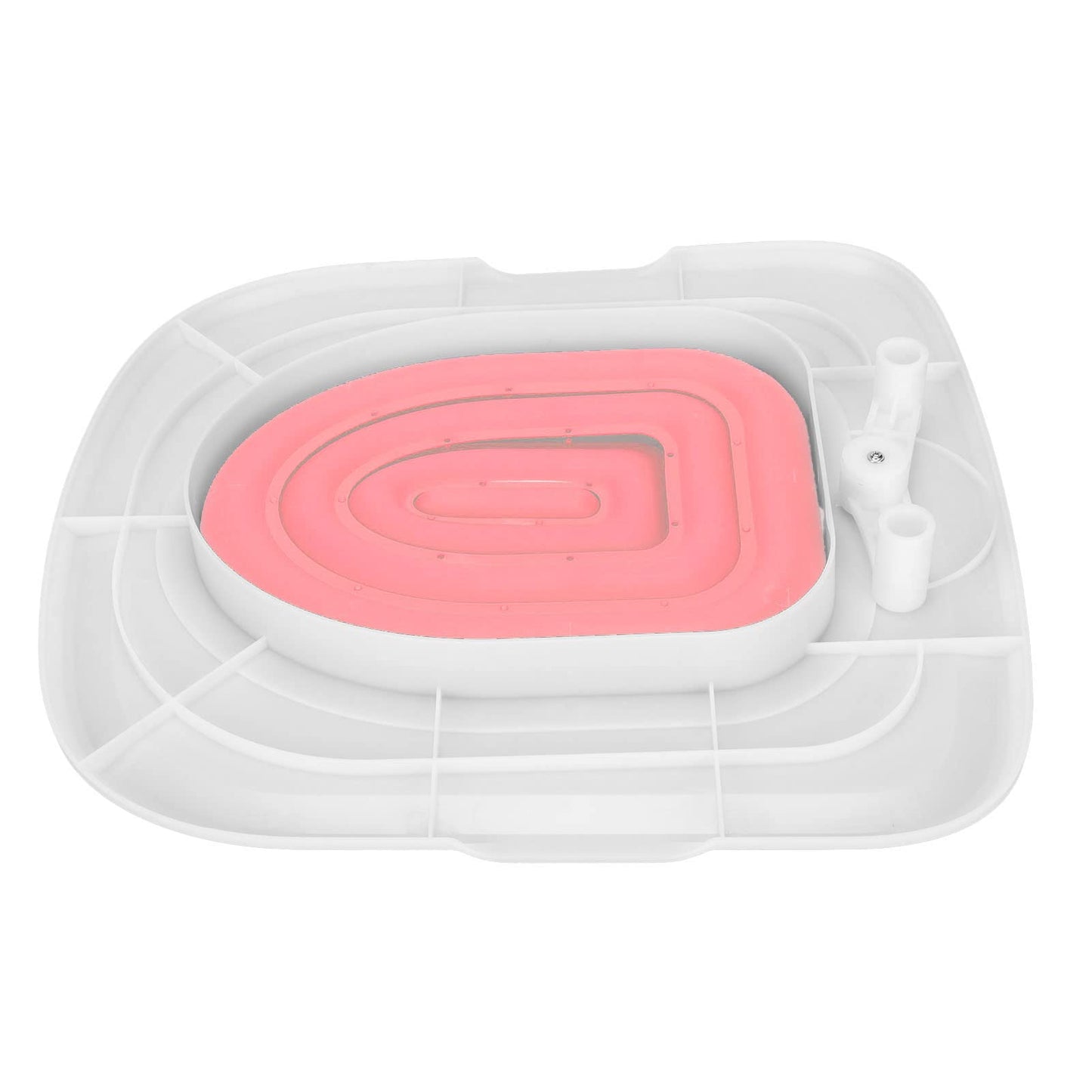 Entrenador de Inodoro para Gatos, Alta Capacidad de Carga, Bandeja Blanca con Soporte Interior Rosa para el Hogar