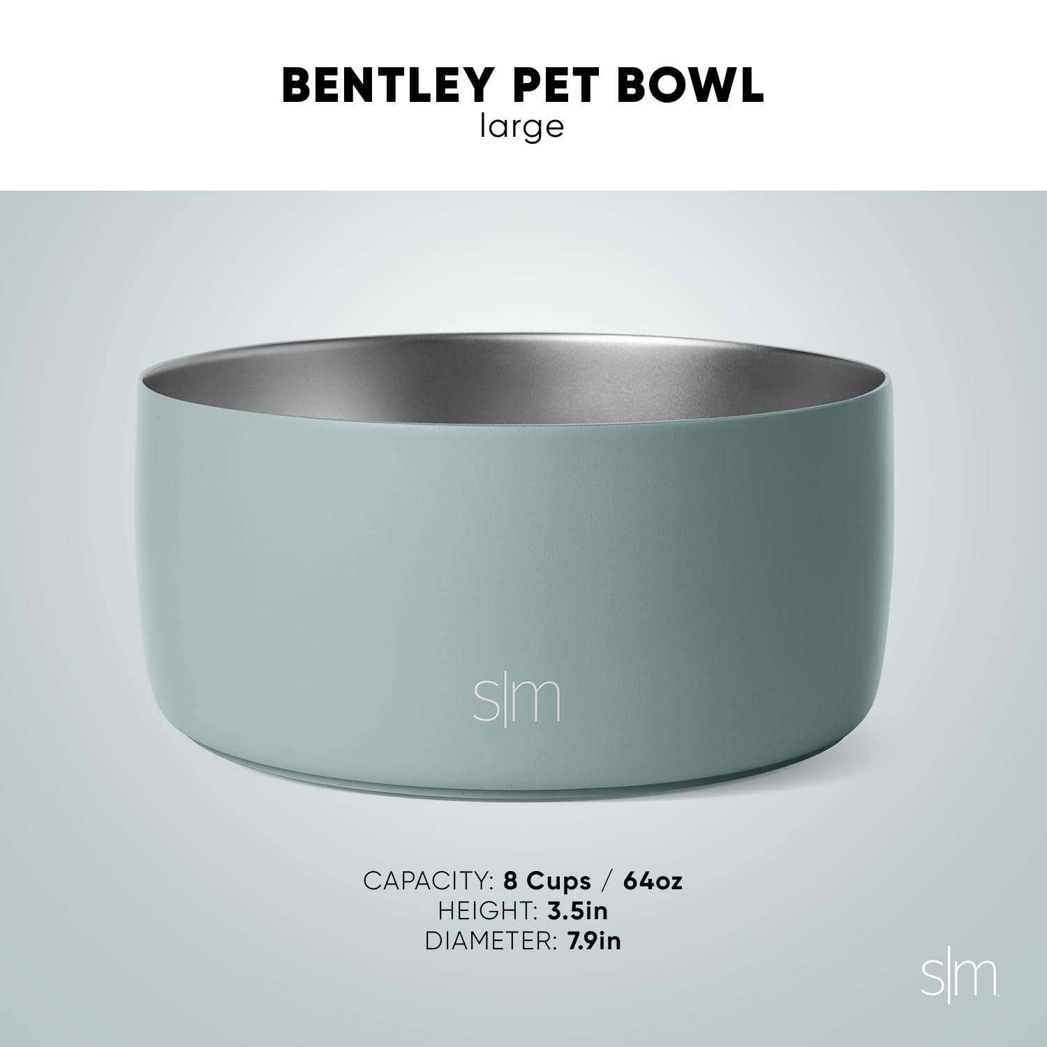 Tazón de Agua Acero Inoxidable Simple Modern Deep Ocean Grande Bentley Colección para Mascotas