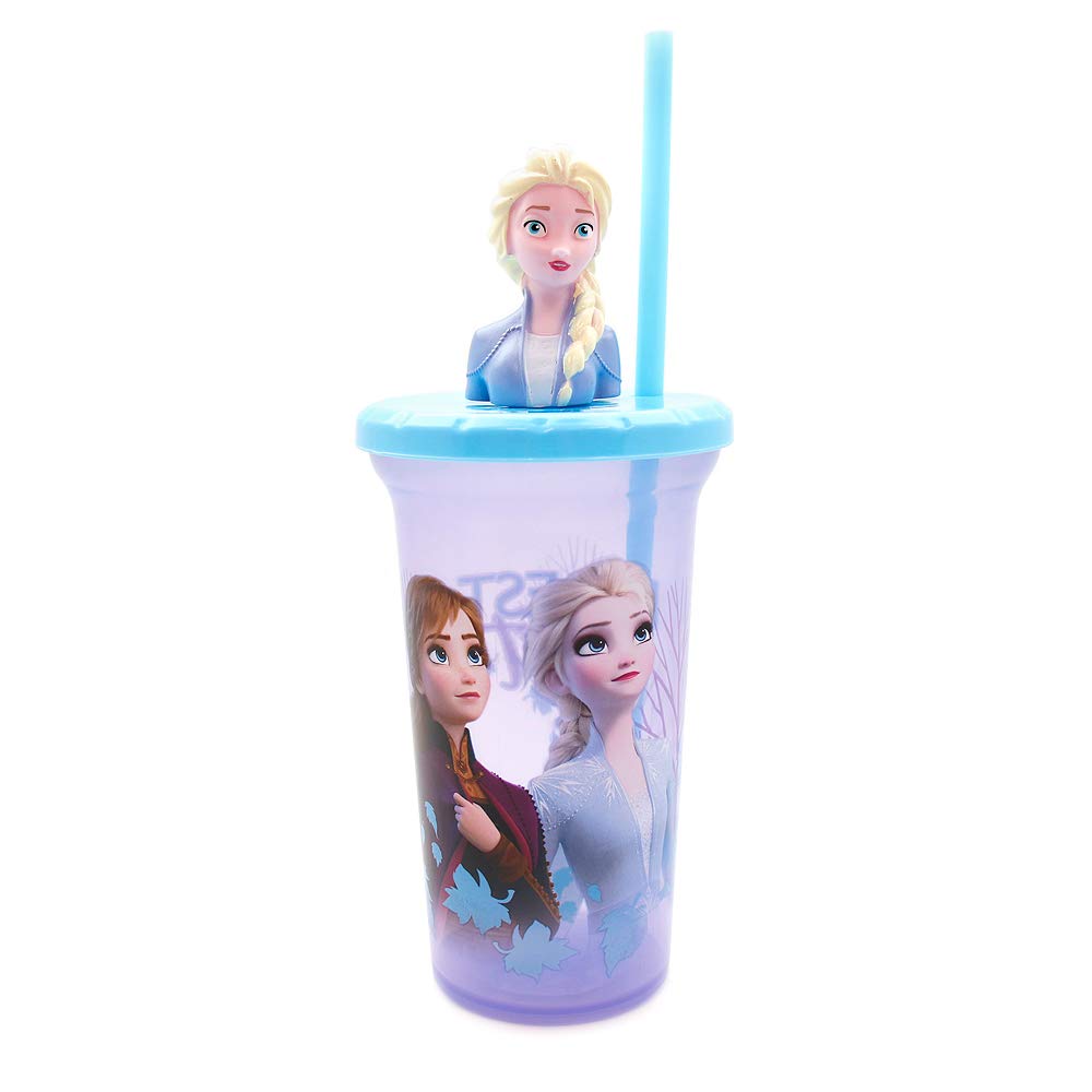 Frozen Elsa Buddy - Vaso para sorbos con pajita, 15 onzas