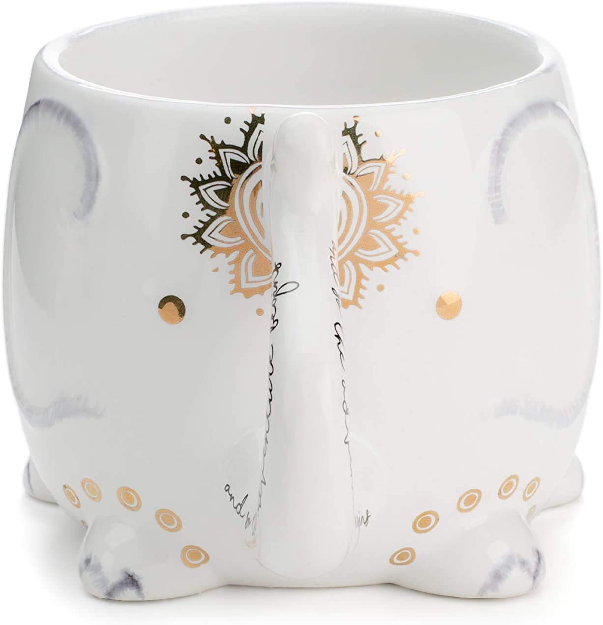 Tazas de Cerámica Blanca con Diseño de Elefante Hechas a Mano 550 ml