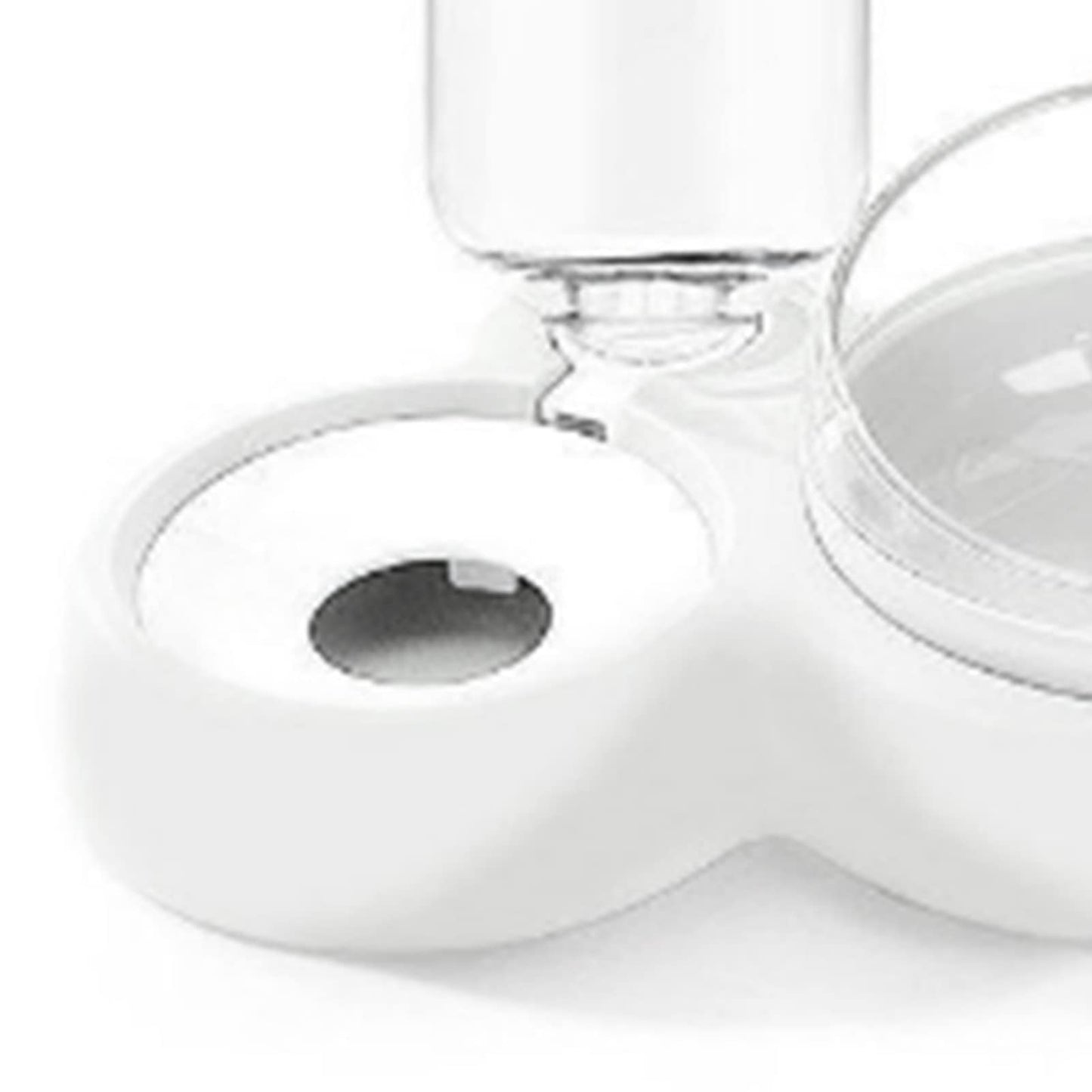 AMONIDA Plato Triple para Mascotas, Diseño Inclinable, Juego de Tazones de Agua para Mascotas, Protección de la Columna Cervical, Inodoro con Botella de Agua, Gato y Perro (Blanco)