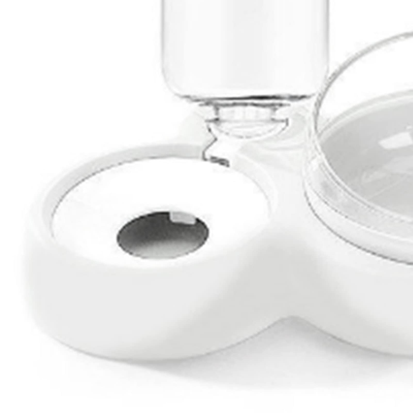 AMONIDA Plato Triple para Mascotas, Diseño Inclinable, Juego de Tazones de Agua para Mascotas, Protección de la Columna Cervical, Inodoro con Botella de Agua, Gato y Perro (Blanco)