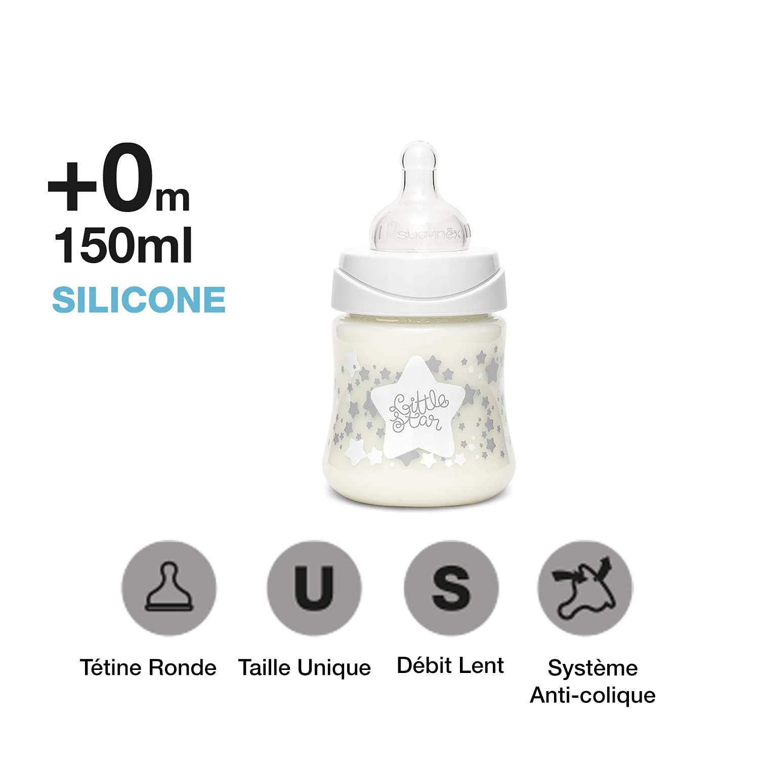 Set de Biberón Suavinex Blanco Little Star para Bebé