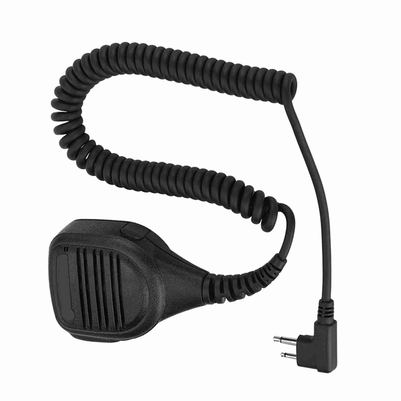 Hakeeta Micrófono de Mano Radio bidireccional Altavoz Mic 2 Pin Compatible para GP88S, GP2000, GP88, GP3688, transceptor de Walkie Talkie con Clip de cinturón de Acero, Negro