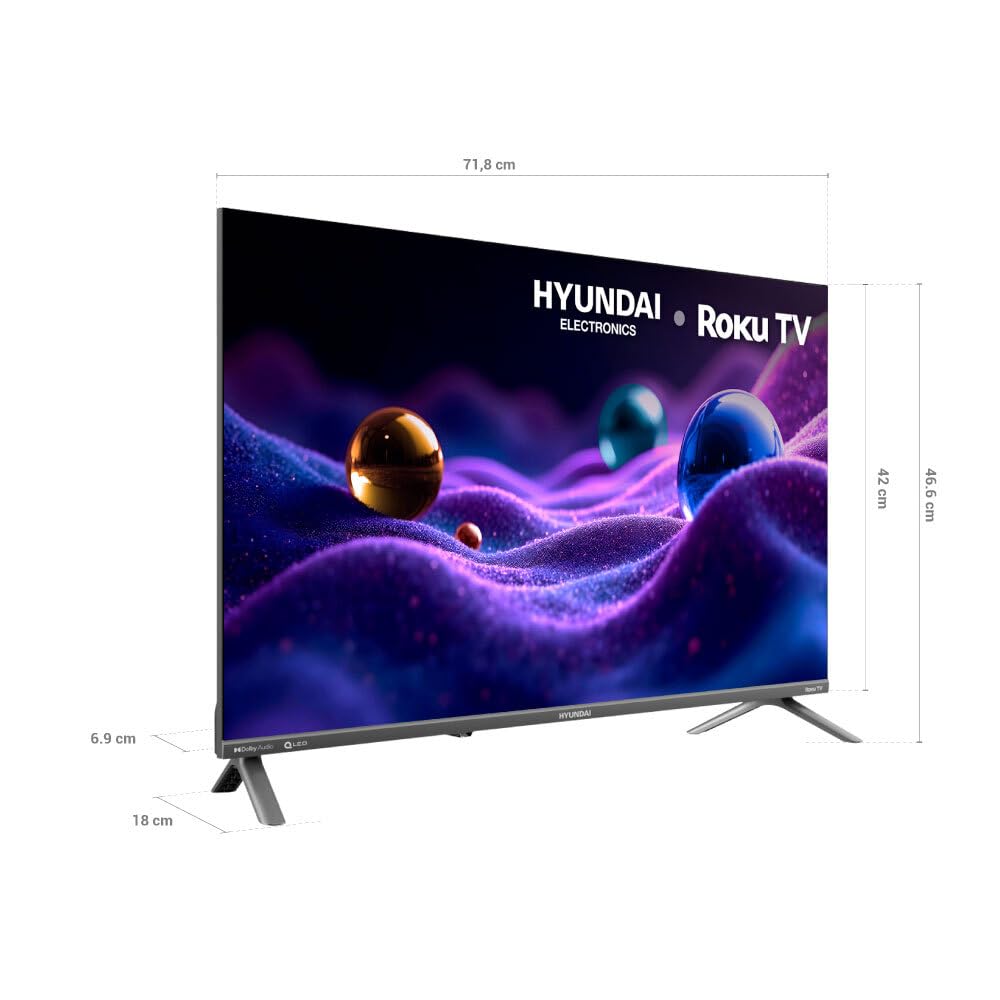 Televisión Pantalla 32 Pulgadas Hyundai Roku TV QLED HD HYLED3258QR