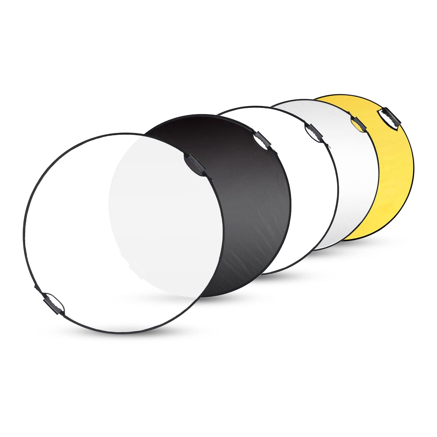 Selens Reflector de fotografía de 43 pulgadas (110 cm), reflector de luz plegable con funda de transporte, reflector 5 en 1 para iluminación de estudio fotográfico, translúcido, plateado, dorado, blanco y negro