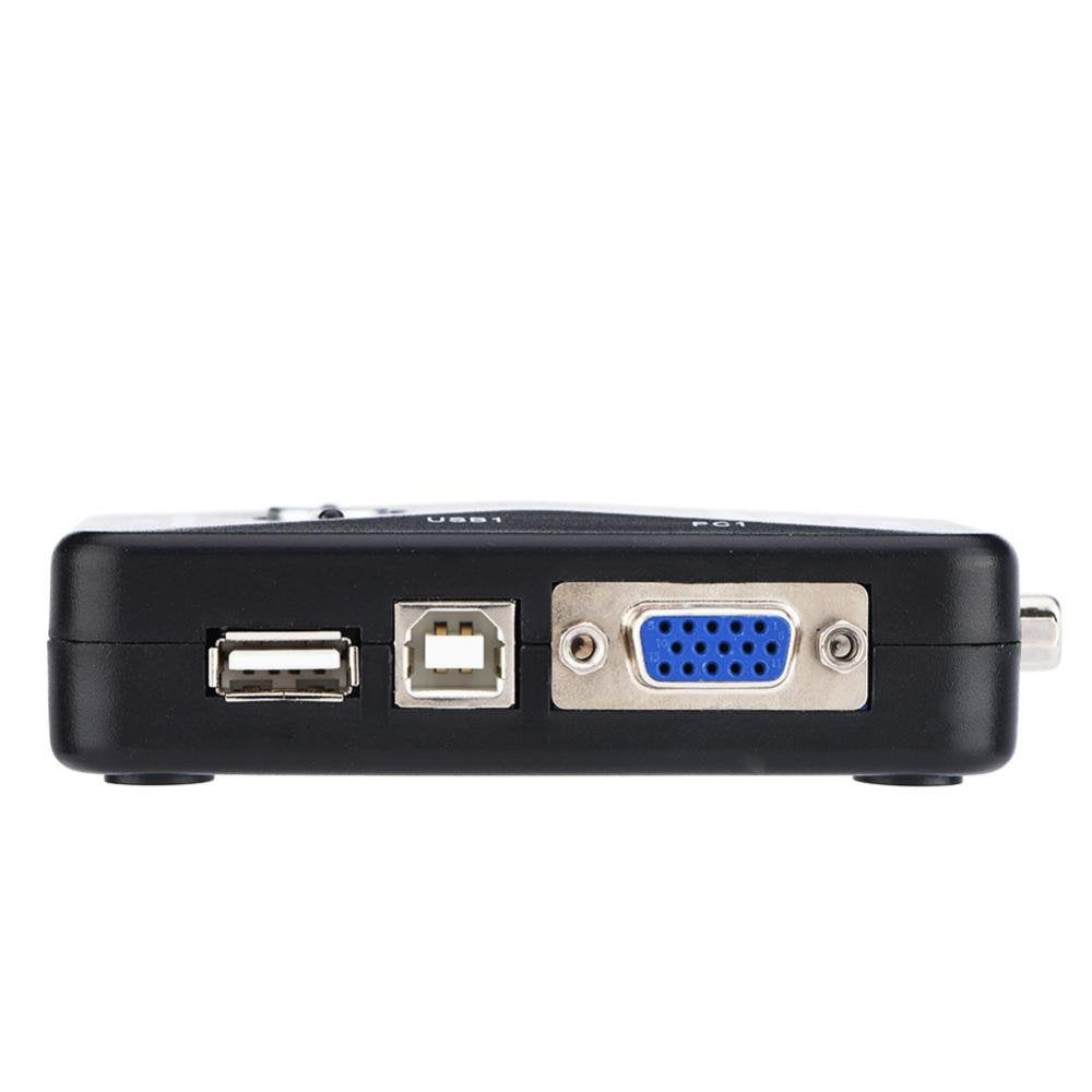 Fosa 2/4 Puertos Conmutador KVM VGA Conmutador Manual Adaptador de conmutador de Intercambio de Video USB 2.0 para Dos, Win3X, Win95 / 98 / 98SE / 2000 / ME/X(2 Puerto)