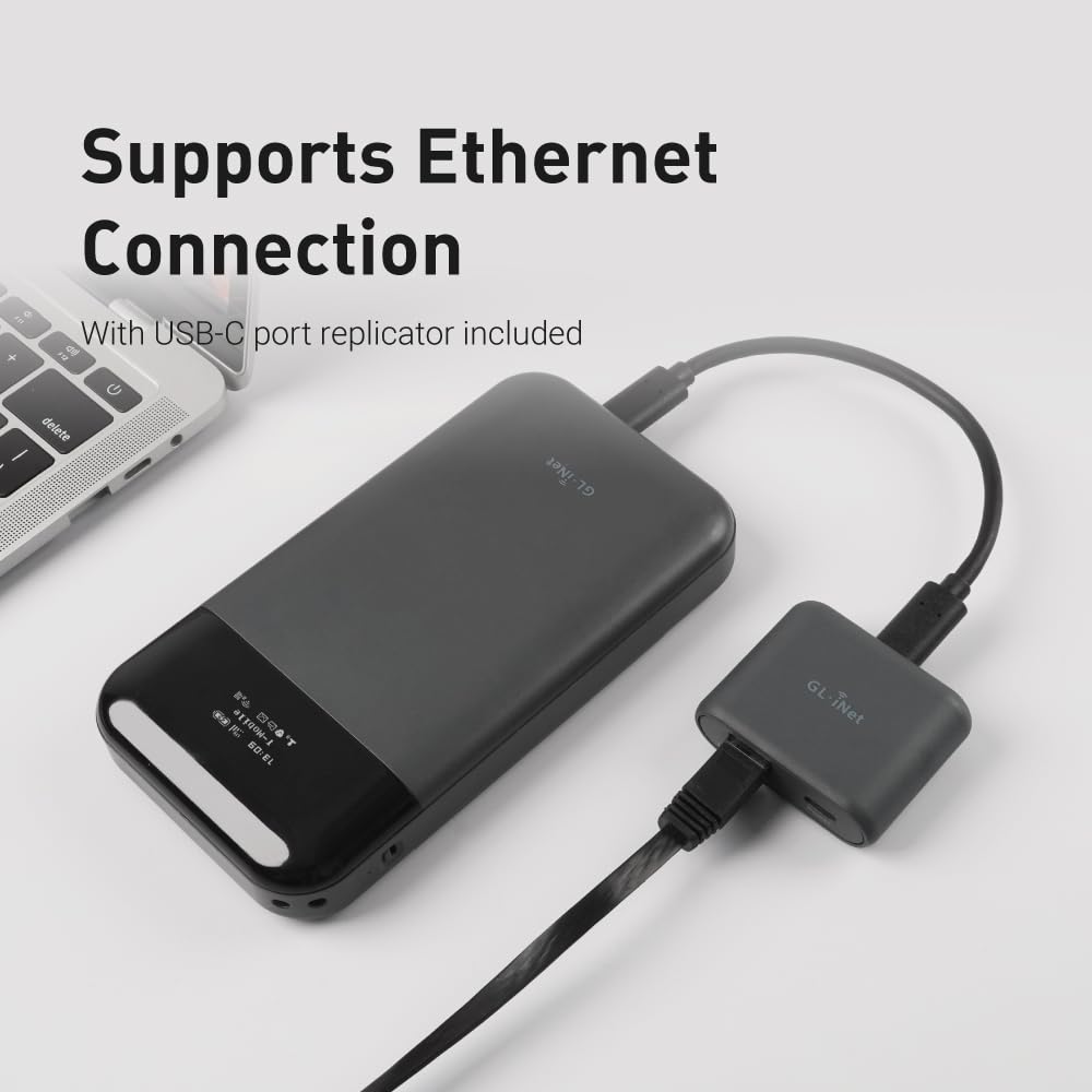 GL.iNet GL-E750V2 (MUDI) 4G LTE Punto de Acceso portátil Wi-Fi para Viajes | Dispositivo de Punto de Acceso móvil, OpenWrt, OpenVPN, WireGuard, 7000mAh, versión Global