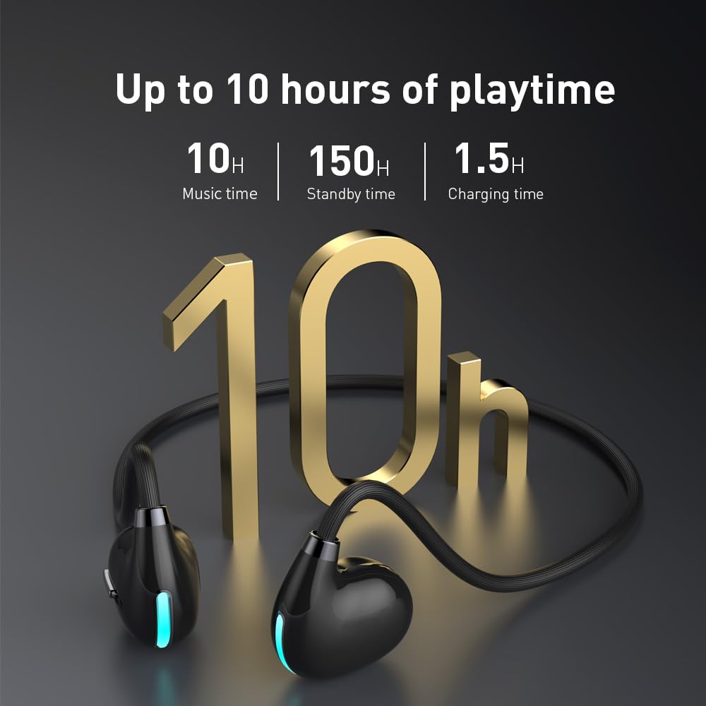 Auriculares Inalámbricos IHAO Luz Destello Diseño Oído Abierto para Deportes