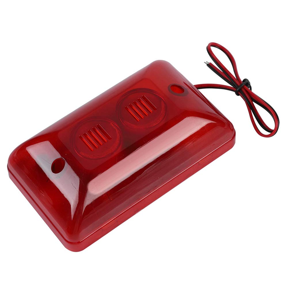 Sirena Estroboscópica de Alarma de Sonido y Luz Roja Intermitente 12 V 15 W para Seguridad en el Hogar