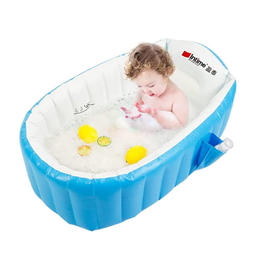 Bañera Inflable de Viaje Antideslizante para Bebé Mini Piscina Azul