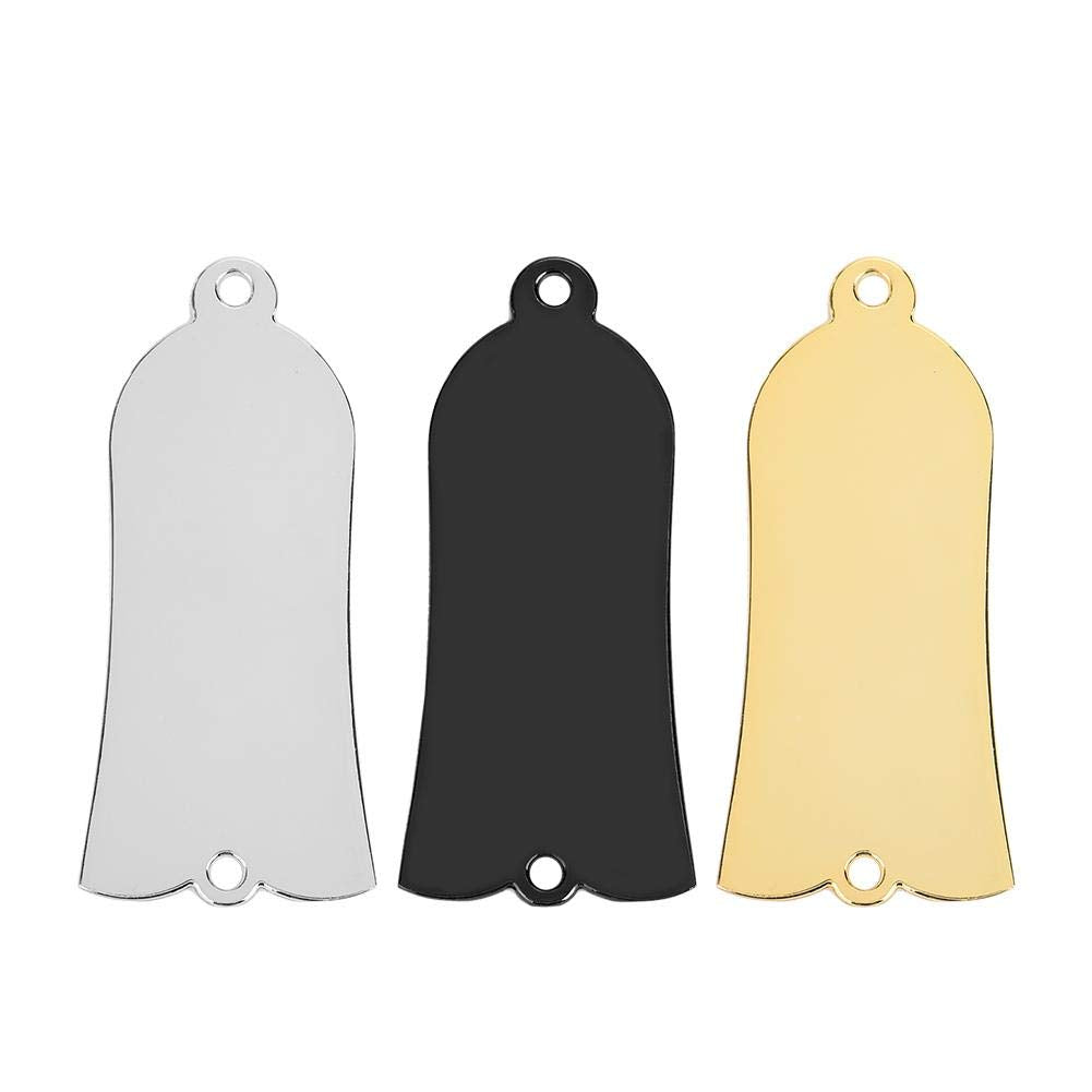 Guitarra Truss Rod Cover,Cubierta de Varilla de Armadura de Metal en Forma de Campana Guitarra Truss Rod Cover 2 Agujeros con Tornillos para Parte de Reemplazo de Bajos de Guitarra(Oro)