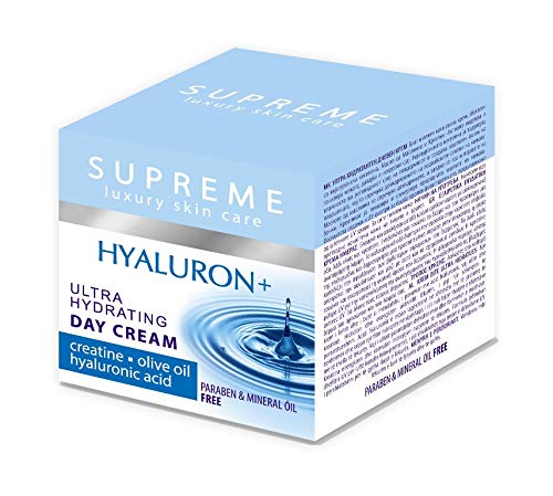 Hyaluronic Acid Day Cream with Creatine, Ultra Hydrating, Anti-Wrinkle, Paraben & Mineral Oil Free, 50ml (1.66 fl.oz)