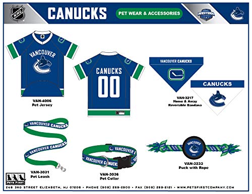 Collar Ajustable Pets First Vancouver Canucks Grande para Perros y Gatos