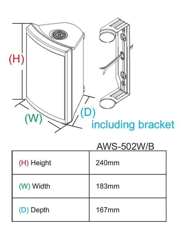 AWS502W Par de Bocinas Intemperie Negro