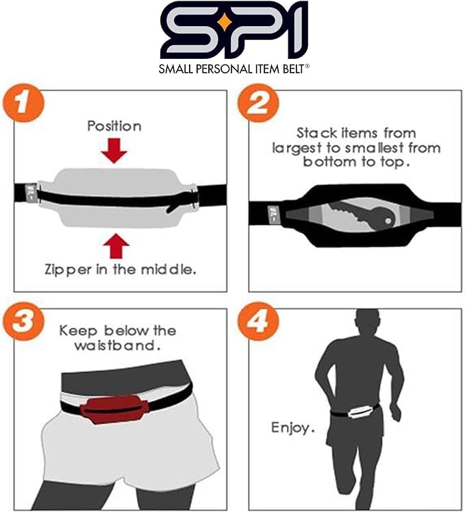 Cinturón de Correr SPIbelt Negro Expandible para Mujer y Hombre